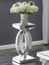 Amalia - Square Mirrored Acrylic Crystal Side End Table - Silver by CoasterElevations | Bel Furniture
