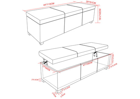 Avalon - Lift Top Rectangular Storage Ottoman - Tanners Brown by Simpli-Home | Bel Furniture