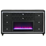Lorient - 8-Drawer LED Bedroom Flame Box Dresser