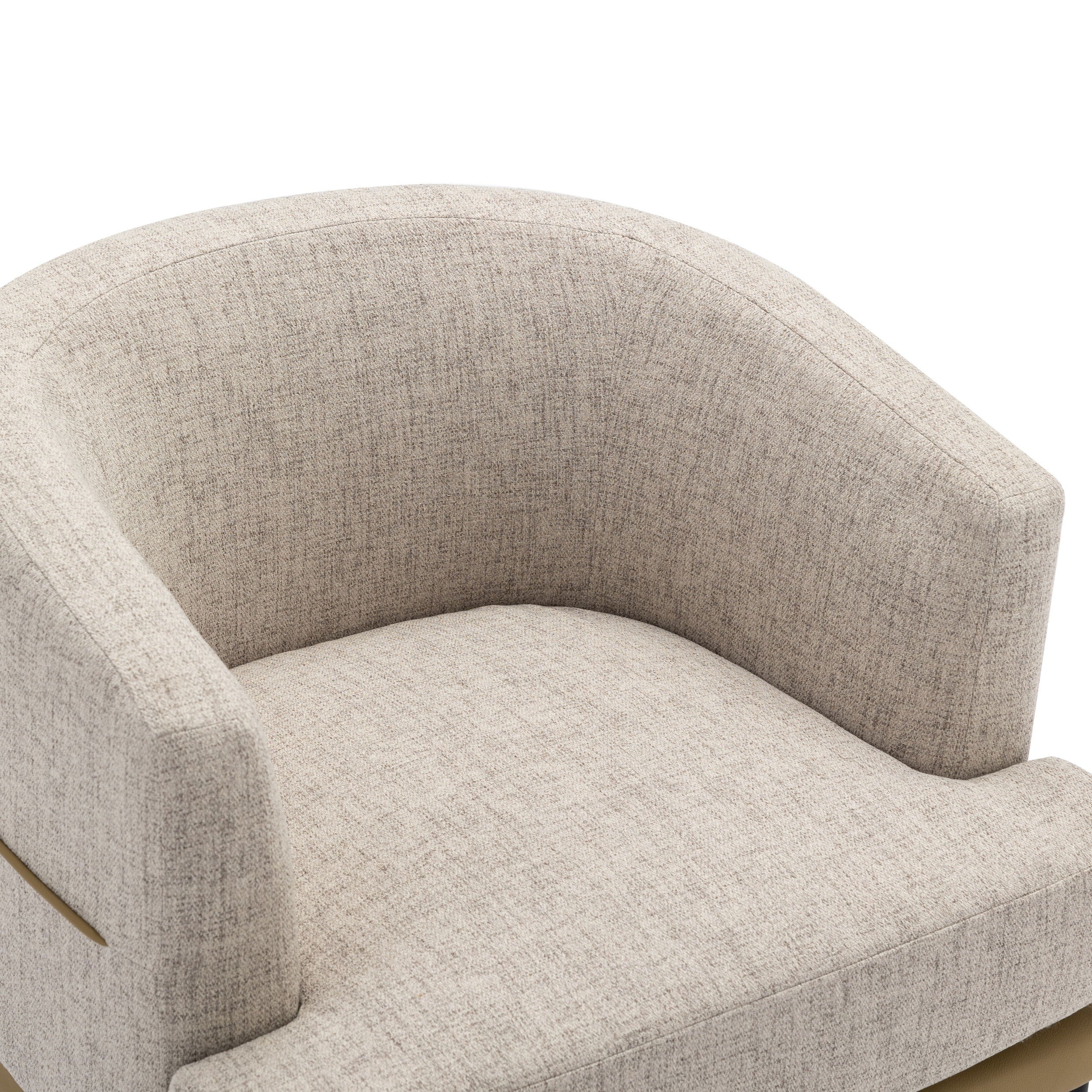 Modern Two-Tone Barrel Chair, Upholstered Round Armchair For Living Room Bedroom Reading Room