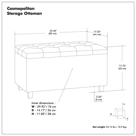 Cosmopolitan - Upholstered Storage Ottoman - view 84