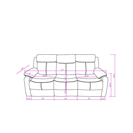 Blanche - Reclining Sofa With LED Lights - view 30