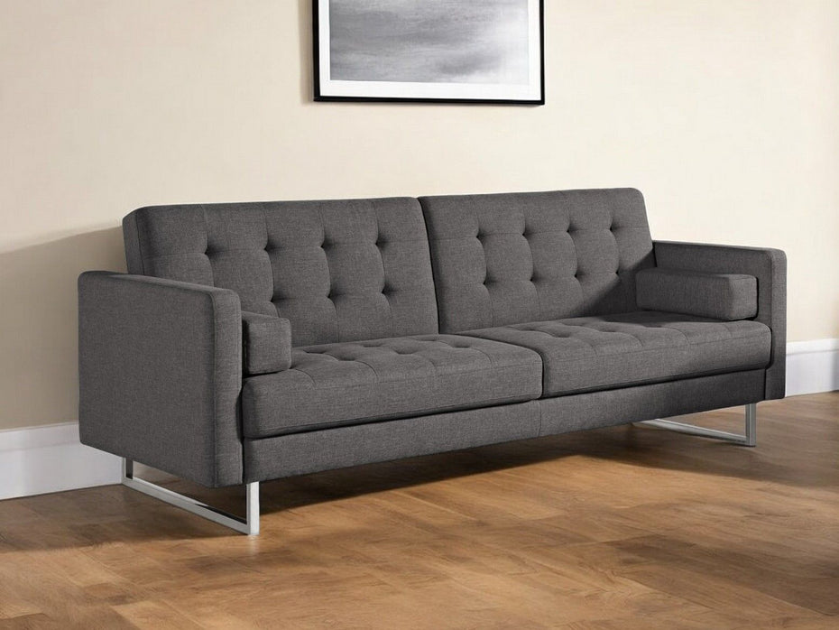 Sleeper Sofa With Silver Legs - Gray