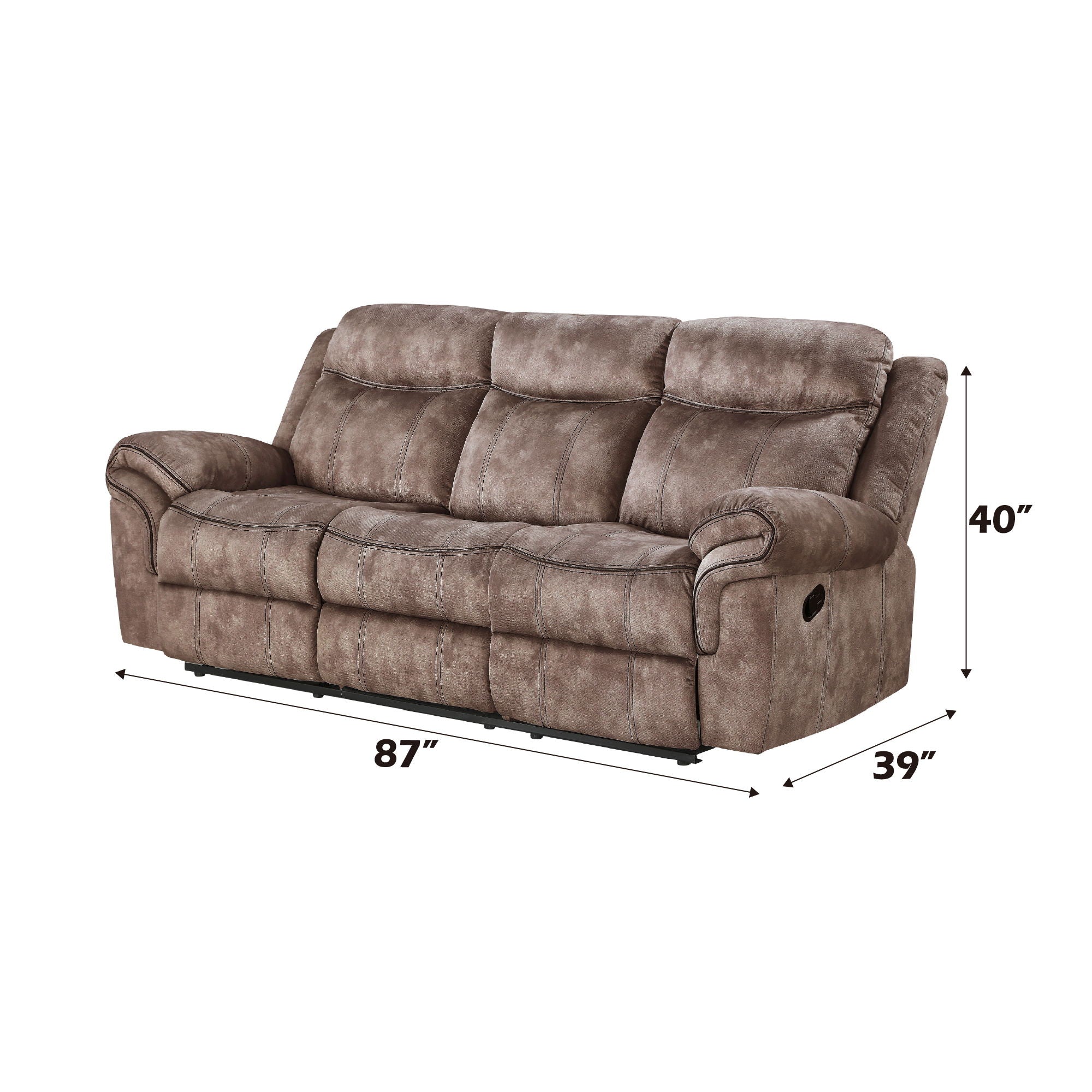 Zubaida - Two Tone Velvet Recliner Sofa With USB Port Drop Down Table