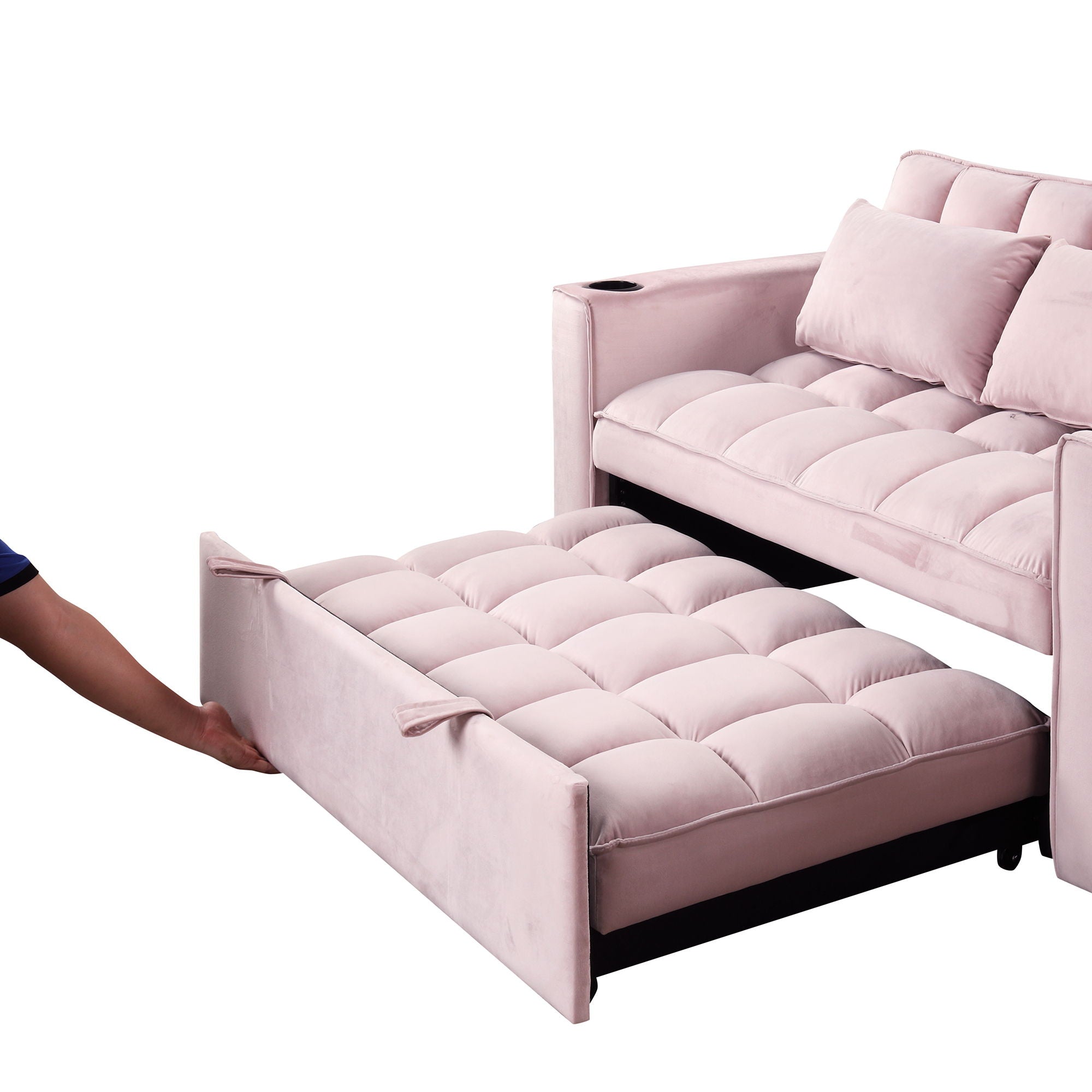 Multi Functional Sofa Bed With Cup Holder And USB Port For Living Room Or Apartments