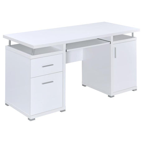 Tracy - 2-Drawer Office Computer Desk White by CoasterEveryday | Bel Furniture