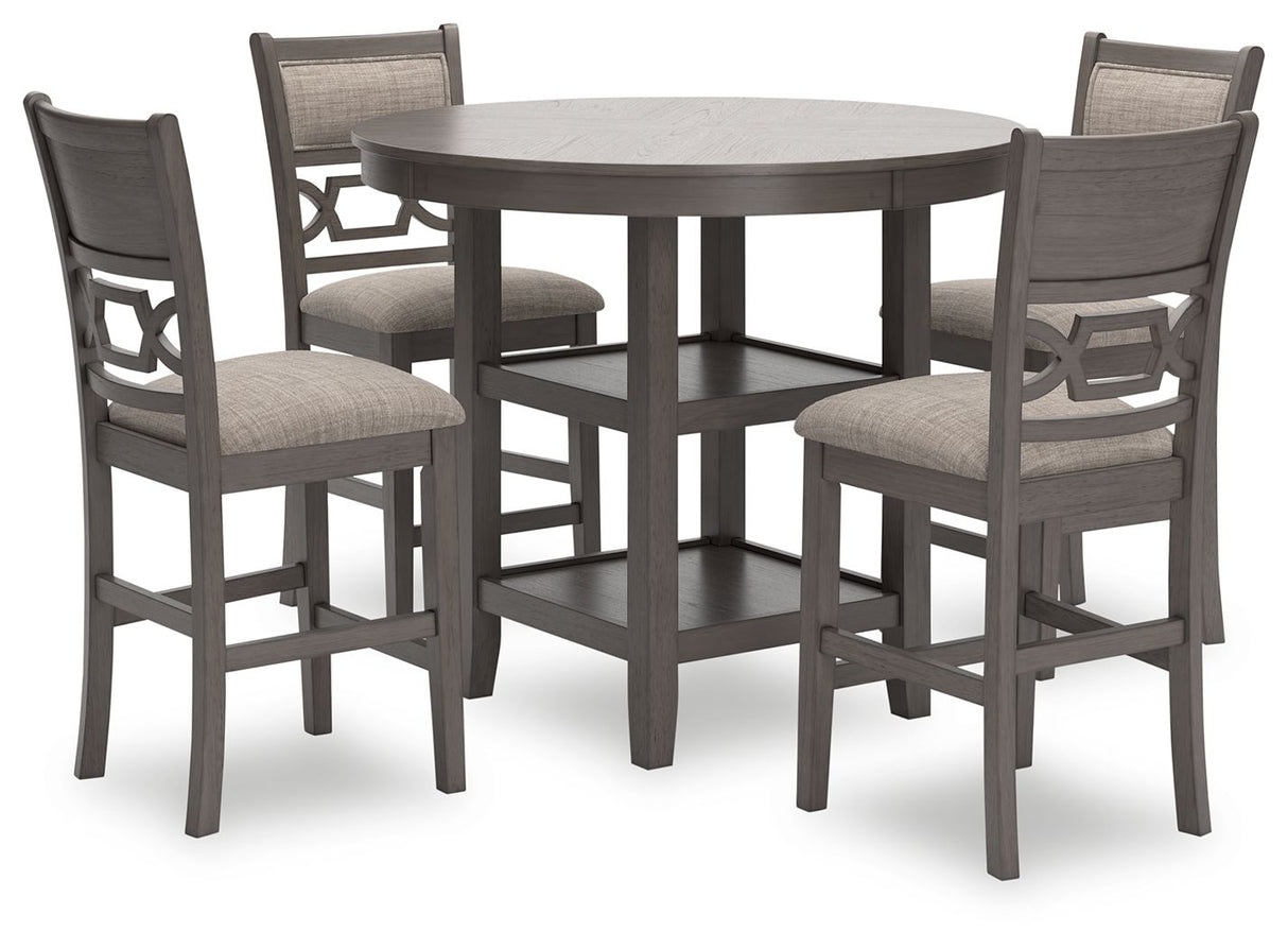 Wrenning - Gray - Drm Counter Table Set (Set of 5) by Signature Design by Ashley® | Bel Furniture