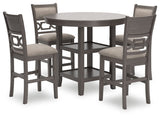 Wrenning - Gray - Drm Counter Table Set (Set of 5) by Signature Design by Ashley® | Bel Furniture