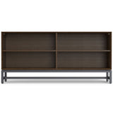 Banting - Low Wide Bookcase - Walnut Brown by Simpli-Home | Bel Furniture