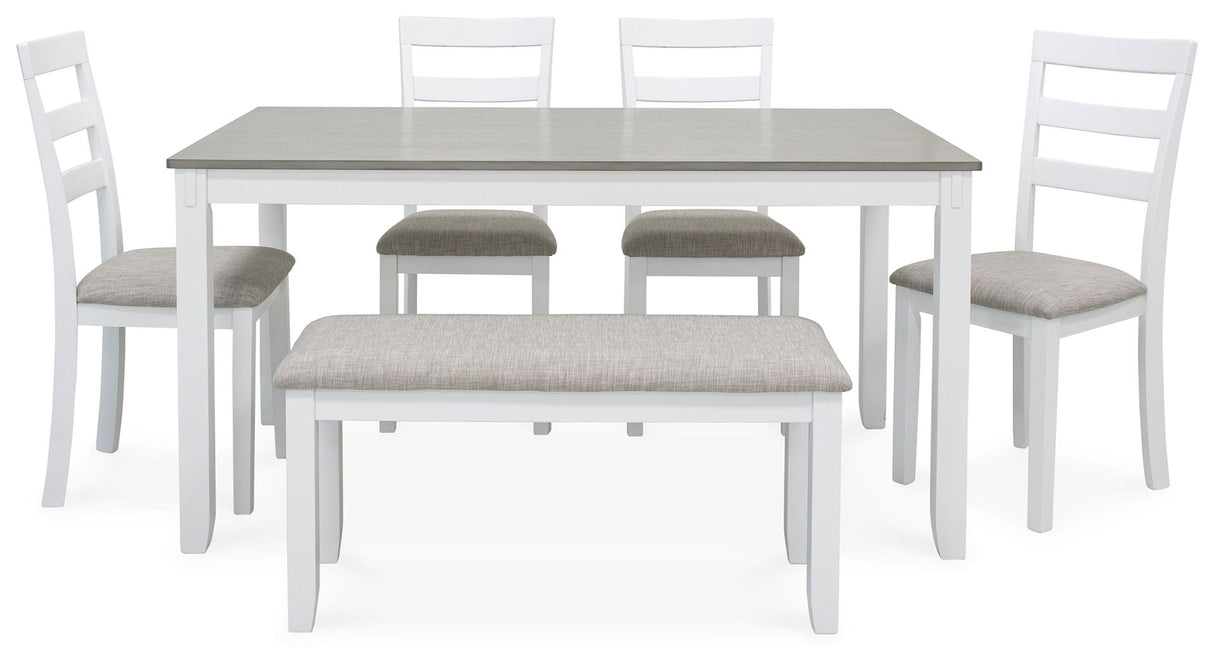Stonehollow - White / Gray - Rectangular Drm Table Set (Set of 6) by Signature Design by Ashley® | Bel Furniture
