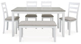 Stonehollow - White / Gray - Rectangular Drm Table Set (Set of 6) by Signature Design by Ashley® | Bel Furniture