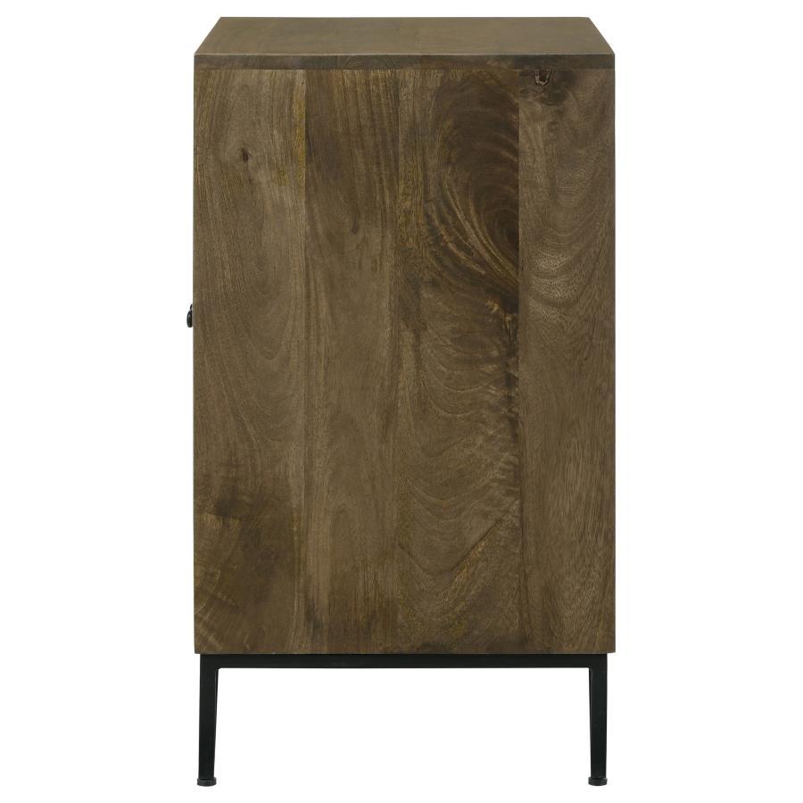 Zaria - 2 Door Wood Trellis Accent Storage Cabinet - Brown