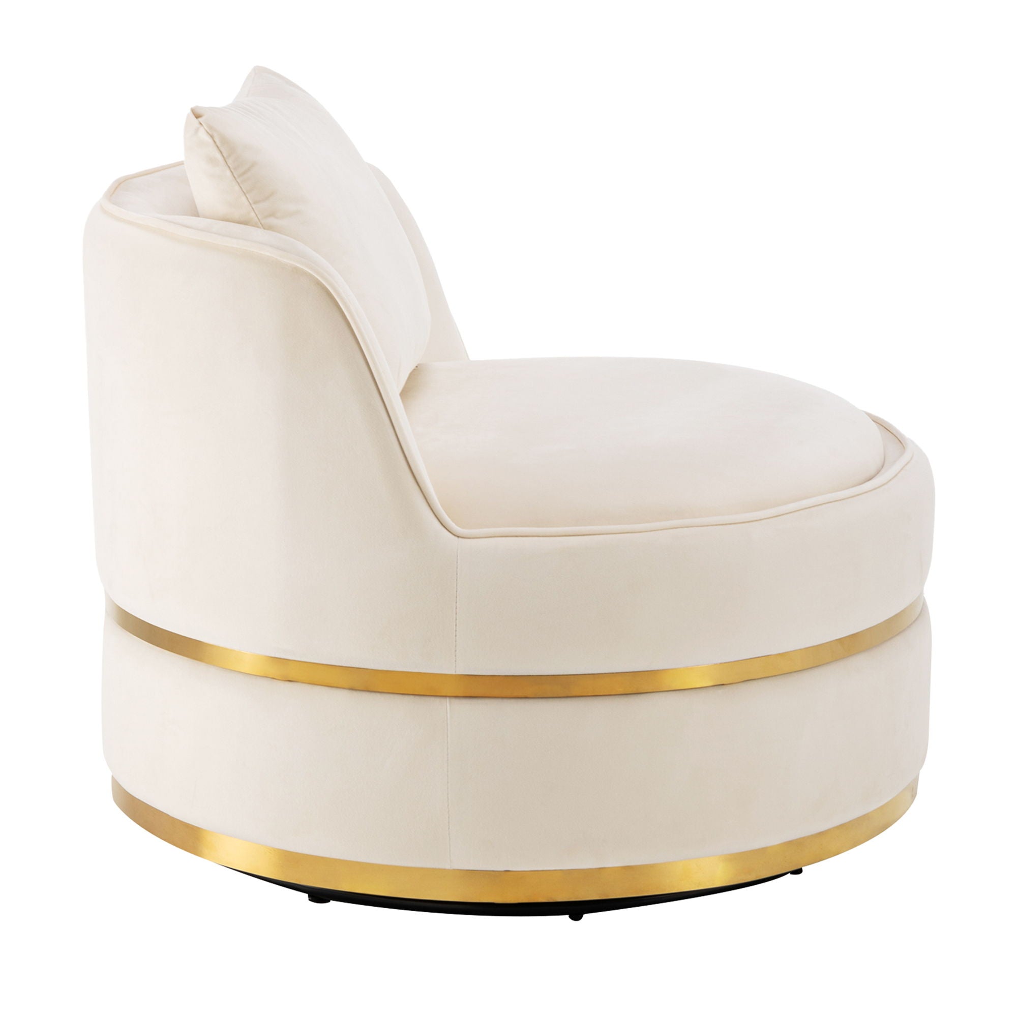 360° Swivel Accent Chair Velvet Modern Upholstered Barrel Chair Over-Sized Soft Chair With Seat Cushion For Living Room