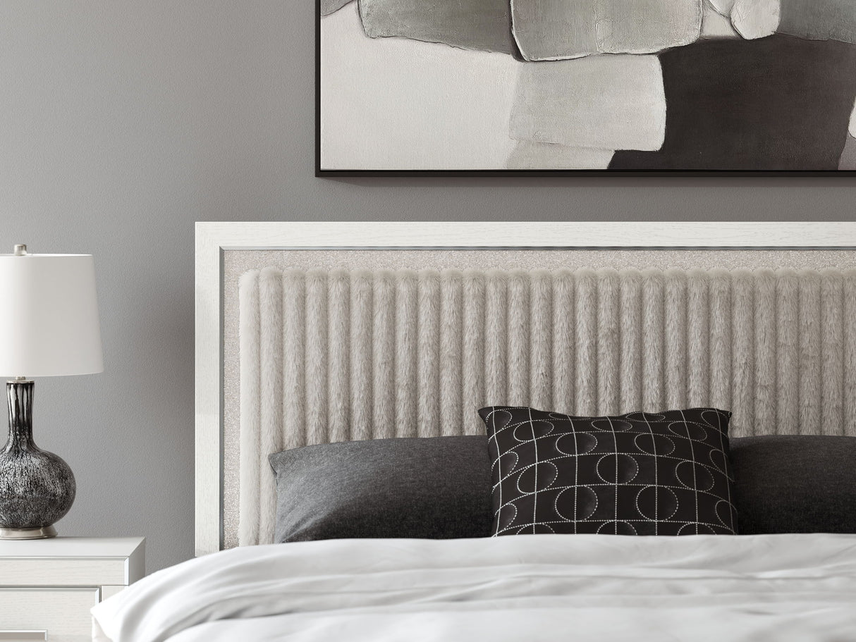 Zuraleus - King Upholstered Panel Bed - White