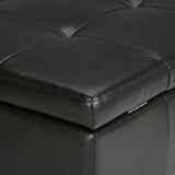 Dover - Square Coffee Table Storage Ottoman - Tanners Brown by Simpli-Home | Bel Furniture