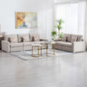 Nolan - Linen Fabric Sofa And Loveseat Living Room With Pillows And Interchangeable Legs by Lilola Home | Bel Furniture