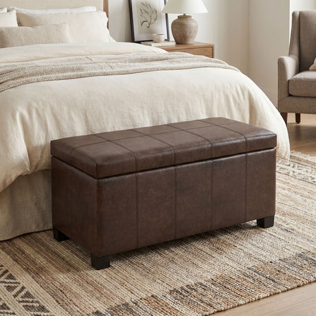 Dover - Storage Ottoman Bench - Distressed Brown - view 7