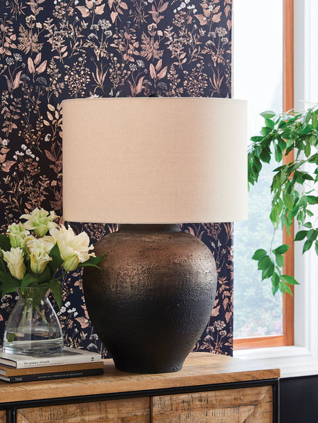 Newgerhard - Metal Table Lamp - Brown / Black - view 4