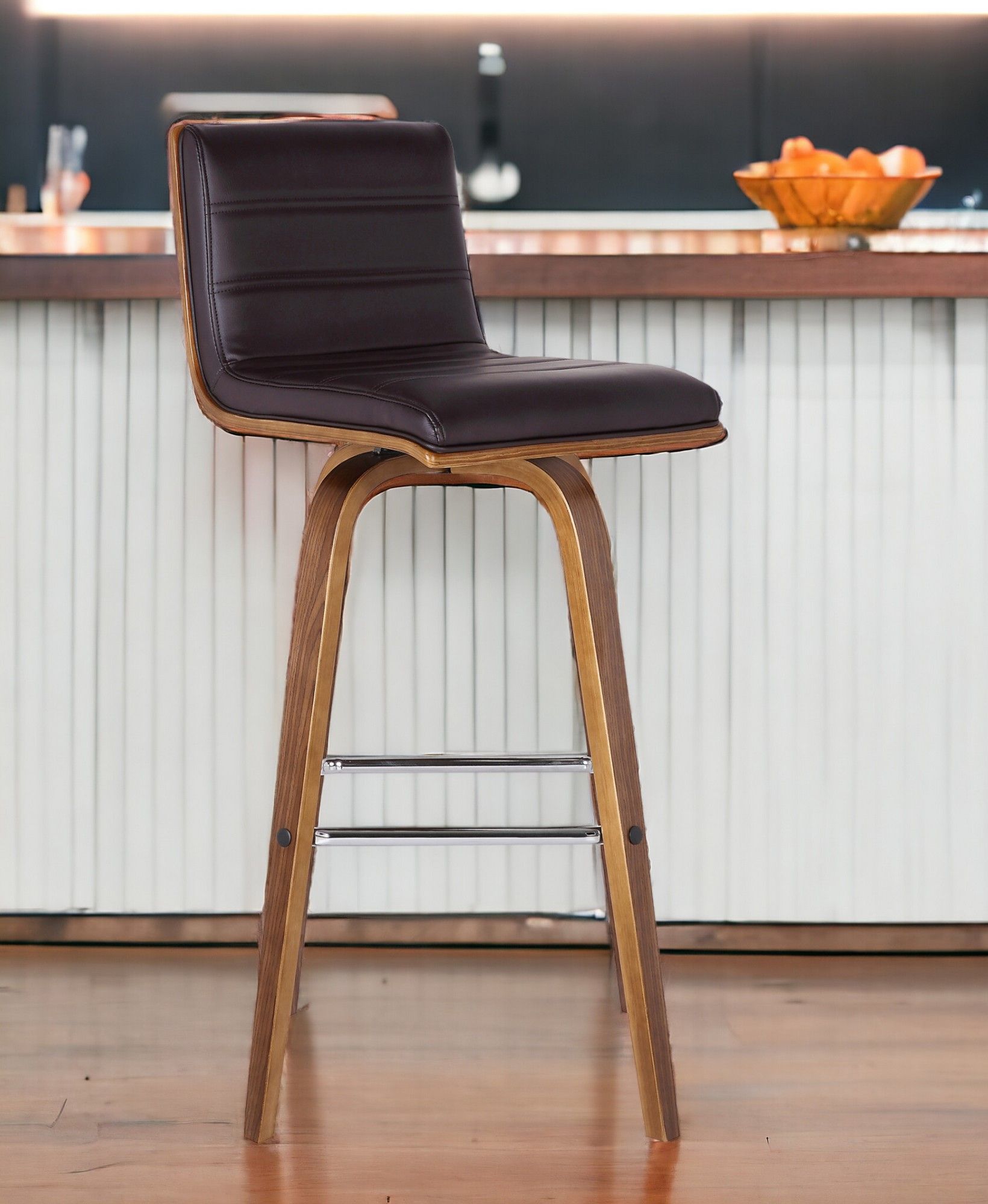 Swivel Low Back Bar Height / Bar Chair - Brown