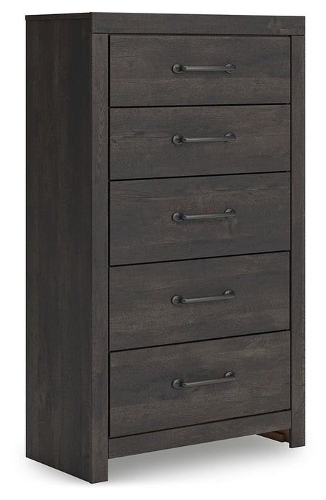 Hollivern - Dark Gray - Five Drawer Chest by Signature Design by Ashley® | Bel Furniture