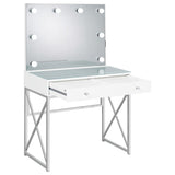 Eliza - Vanity Set With Lighting & Stool - White And Chrome by Coaster Fine Furniture | Bel Furniture