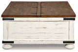 Wystfield - Cocktail Table with Storage - White / Brown