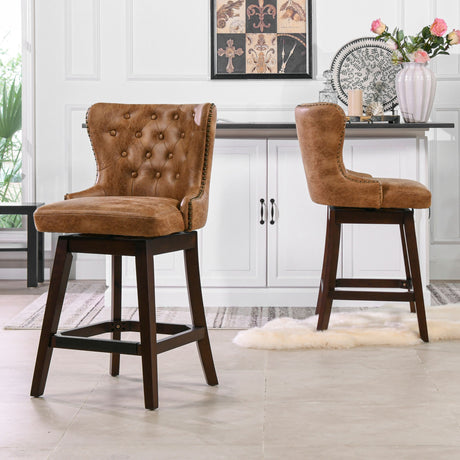 Holmes - Tufted High Back 360 Swivel Counter Height Barstool by Jennifer Taylor Home | Bel Furniture