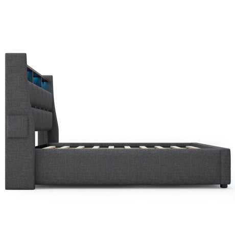 Upholstered Platform Bed With A Hydraulic Storage System, LED And USB Charging (Without Mattress) - view 47