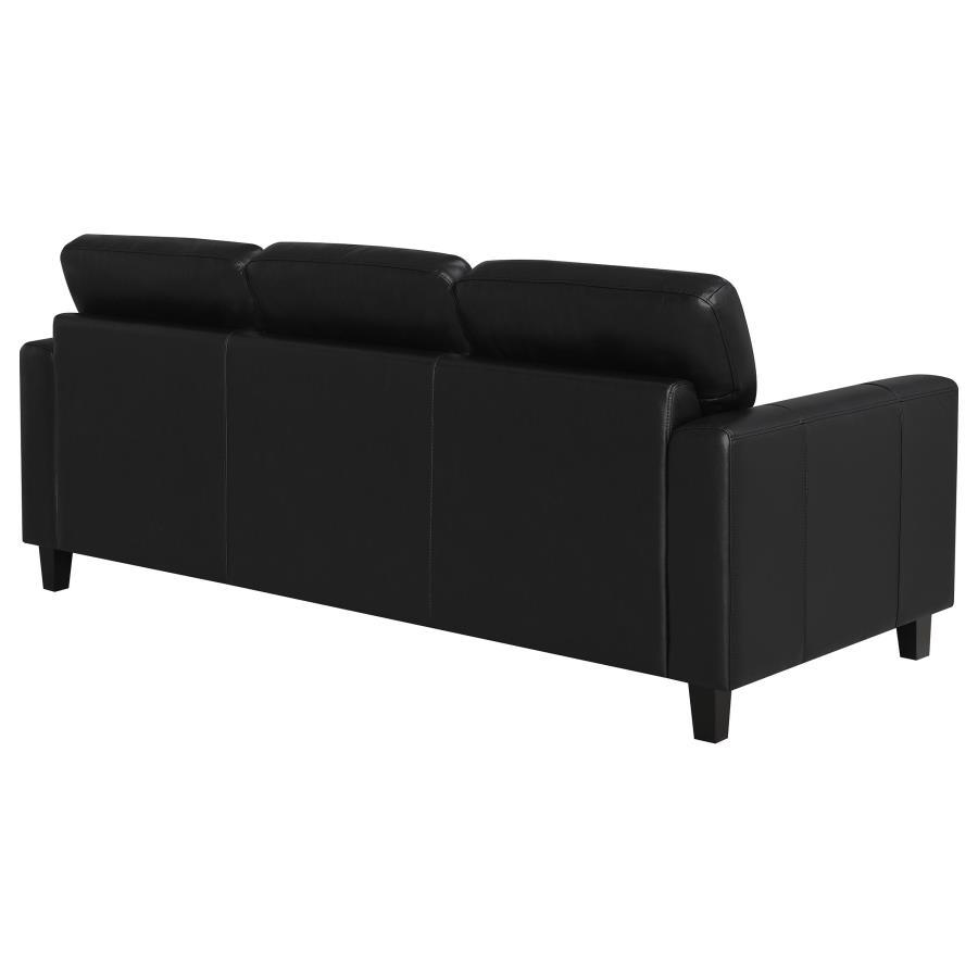 Scotland - Faux Leather Upholstered Track Arm Sofa