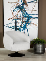 Dave - Upholstered Barrel Back Swivel Club Chair - Beige by CoasterElevations | Bel Furniture