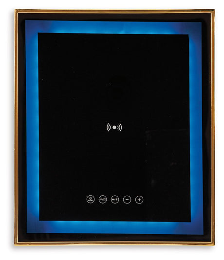 Rexwell - Black / Gold Finish - Accent Table With Speaker by Signature Design by Ashley® | Bel Furniture