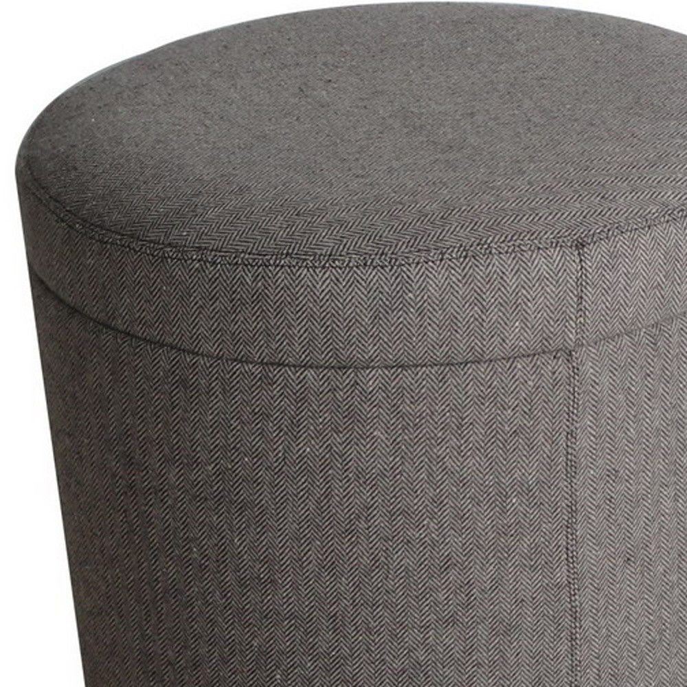 Faux Leather Round Storage - Gray