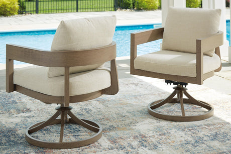 Serene Bay - Swivel Chair With Cushion (Set of 2) - Dark Brown / White - view 11