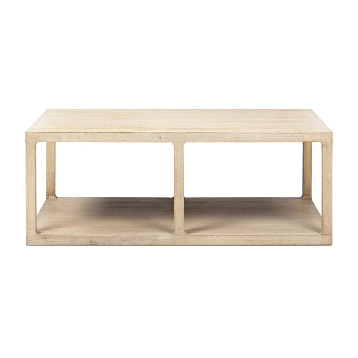 Ellis Open Frame Coffee Table With Lower Shelf Natural