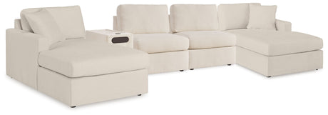 Modmax - Oyster - Sectional White 5 Pc. Double Chaise Sectional With Audio Console by Signature Design by Ashley® | Bel Furniture