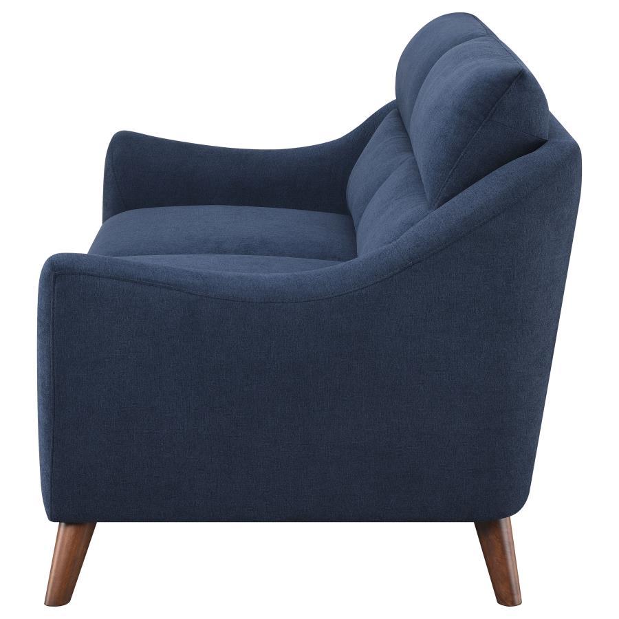 Gano - Upholstered Sloped Arm Loveseat - Navy Blue