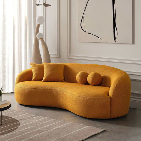 Drake - Japandi Style Curvy Boucle Sofa - view 23