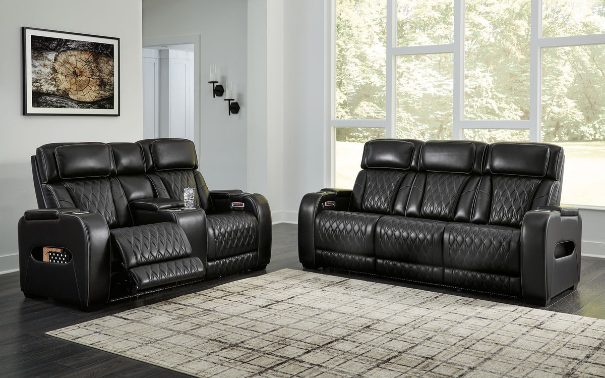 Boyington - Black - 2 Pc. - Power Reclining Sofa And Loveseat by Signature Design by Ashley® | Bel Furniture