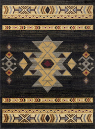 Tribes - GC_YLS4004 Southwest Area Rug Black by Icona Home Decor | Bel Furniture