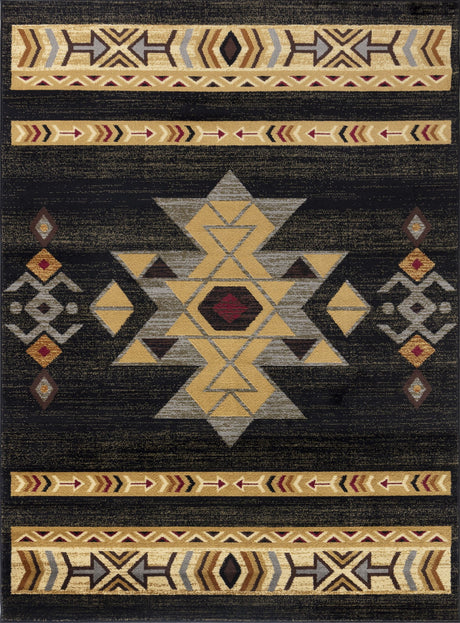 Tribes - 5'3" X 7'3" Southwest Area Rug - Black - view 6