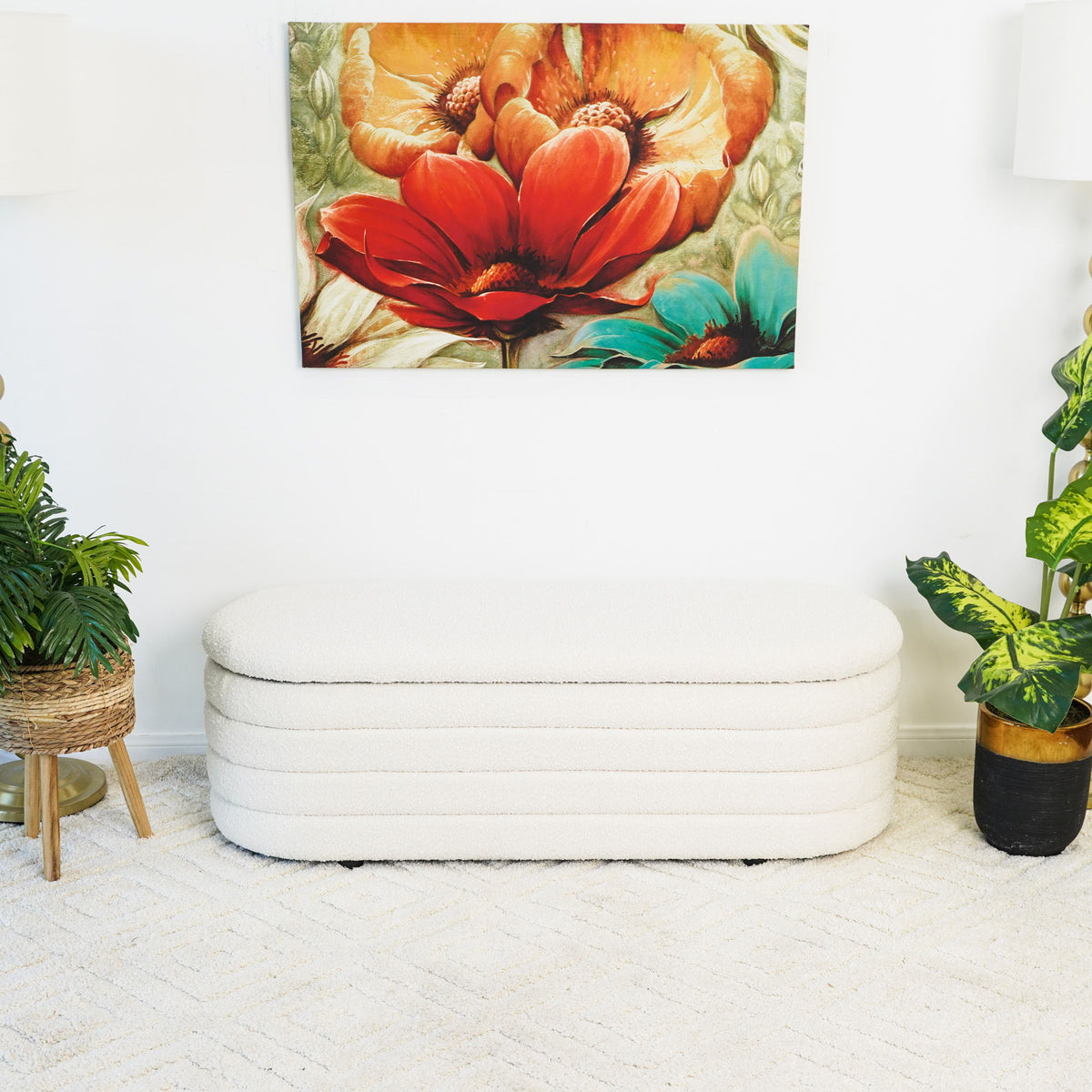 Cabana - Bench With Storage - Ivory by Ashcroft Furniture | Bel Furniture