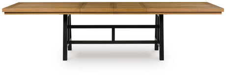 Galliden - Rectangular Dining Room Extension Table - Black / Brown - view 5