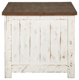 Wystfield - White / Brown - Rectangular End Table - 2 Doors by Signature Design by Ashley® | Bel Furniture