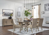 Chrestner - Dining Room Set Beige 8 Pc. - Rectangular Dining Room Table, 6 Side Chairs, Server by Signature Design by Ashley® | Bel Furniture