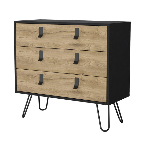 3 Drawer Dresser - Natural / Black