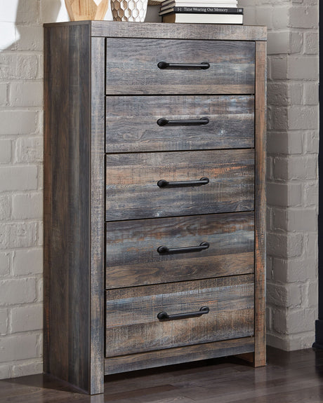 Drystan - Five Drawer Chest - Brown / Beige - view 6