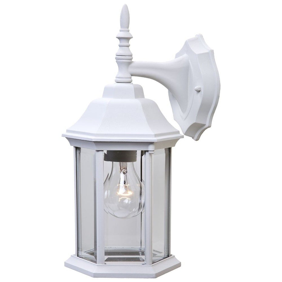 Clear Glass Swing Arm Wall Light - White