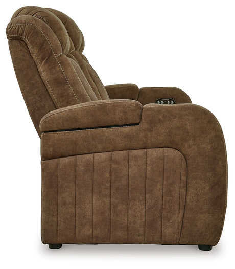 Wolfridge - Brindle - Power Reclining Sofa With Adj Headrest by Signature Design by Ashley® | Bel Furniture