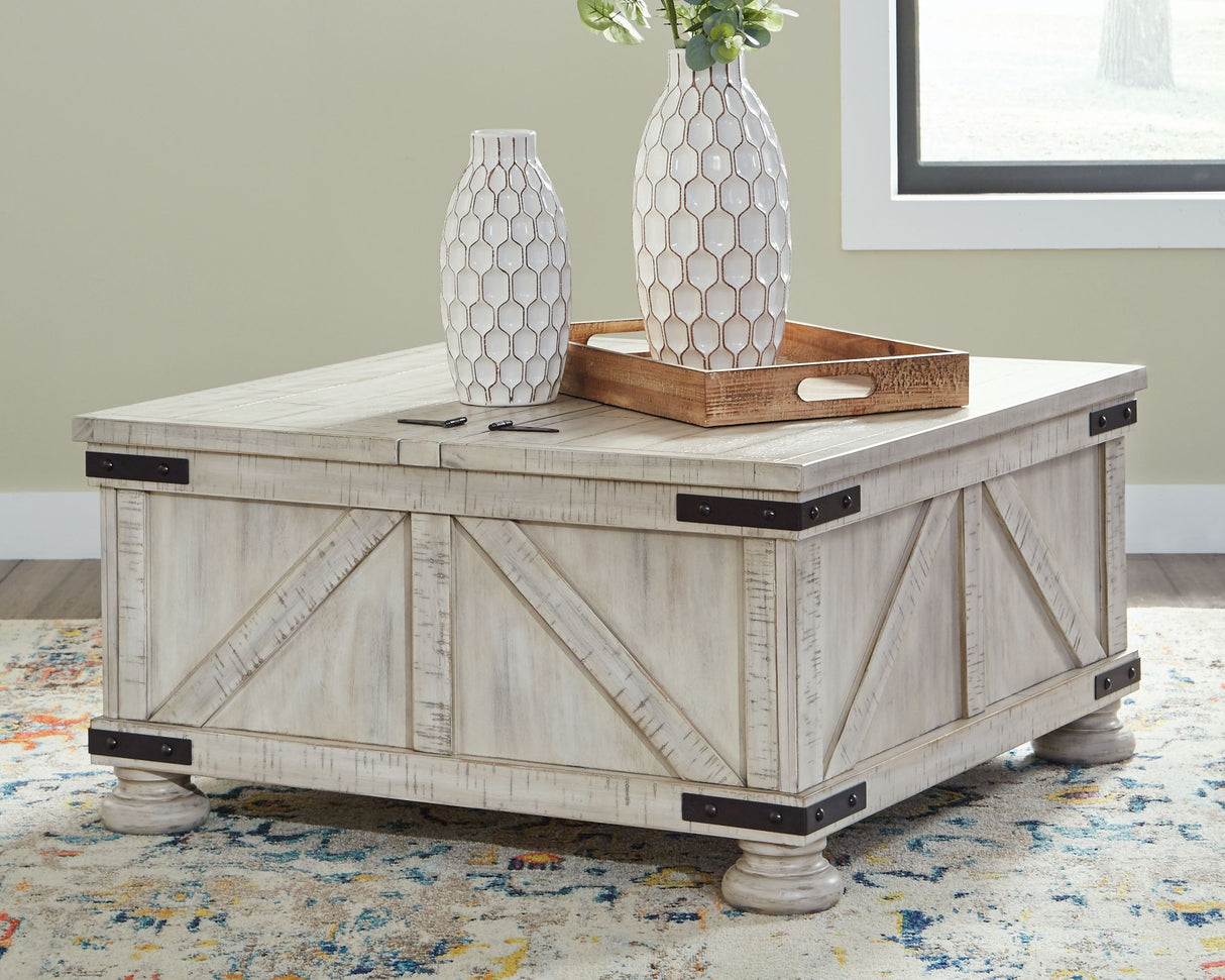 Carynhurst - Whitewash - Cocktail Table with Storage by Signature Design by Ashley® | Bel Furniture