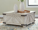 Carynhurst - Whitewash - Cocktail Table with Storage by Signature Design by Ashley® | Bel Furniture